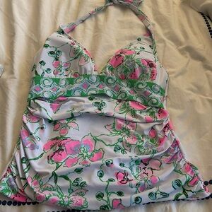 Nwt Lily Pulitzer size 10 pink and green tankini top